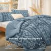 imageBedsure Boho Comforter Set Queen  Olive Green Tufted Queen Size Comforter 3 Pieces FarmhouseStyle Embroidery Bed Set Soft Fluffy Geometric Pattern Bedding for All Seasons21  Dusty Blue  Elegant