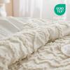 imageBedsure Boho Comforter Set Queen  Olive Green Tufted Queen Size Comforter 3 Pieces FarmhouseStyle Embroidery Bed Set Soft Fluffy Geometric Pattern Bedding for All Seasons01  Beige  Elegant