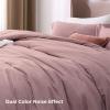 imageBedsure King Size Comforter Set Black  Bed in a Bag King Bedding 7 Pieces Cationic Dyed Bed Set Gift for Family Black Soft Bedding for All Seasons Comforter with Sheets Pillowcases amp Shams06  Dusty Pink Melange