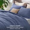 imageBedsure King Size Comforter Set Black  Bed in a Bag King Bedding 7 Pieces Cationic Dyed Bed Set Gift for Family Black Soft Bedding for All Seasons Comforter with Sheets Pillowcases amp Shams05  Infinity Blue Melange