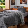 imageBedsure King Size Comforter Set Black  Bed in a Bag King Bedding 7 Pieces Cationic Dyed Bed Set Gift for Family Black Soft Bedding for All Seasons Comforter with Sheets Pillowcases amp Shams04  Dark Grey  Reversible