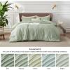 imageBedsure King Size Comforter Set Black  Bed in a Bag King Bedding 7 Pieces Cationic Dyed Bed Set Gift for Family Black Soft Bedding for All Seasons Comforter with Sheets Pillowcases amp Shams02  Celadon Green Melange