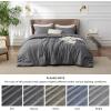 imageBedsure King Size Comforter Set Black  Bed in a Bag King Bedding 7 Pieces Cationic Dyed Bed Set Gift for Family Black Soft Bedding for All Seasons Comforter with Sheets Pillowcases amp Shams03  Dark Grey Melange