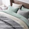 imageBedsure King Size Comforter Set Black  Bed in a Bag King Bedding 7 Pieces Cationic Dyed Bed Set Gift for Family Black Soft Bedding for All Seasons Comforter with Sheets Pillowcases amp Shams02  Mint Green Melange