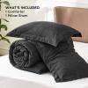 imageBedsure King Size Comforter Set Black  Bed in a Bag King Bedding 7 Pieces Cationic Dyed Bed Set Gift for Family Black Soft Bedding for All Seasons Comforter with Sheets Pillowcases amp Shams03  Charcoal Melange