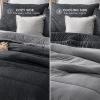 imageBedsure King Size Comforter Set Black  Bed in a Bag King Bedding 7 Pieces Cationic Dyed Bed Set Gift for Family Black Soft Bedding for All Seasons Comforter with Sheets Pillowcases amp Shams03  Charcoal Black Cooling