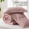 imageBedsure King Size Comforter Set Black  Bed in a Bag King Bedding 7 Pieces Cationic Dyed Bed Set Gift for Family Black Soft Bedding for All Seasons Comforter with Sheets Pillowcases amp Shams06  Dusty Pink Melange