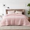 imageBedsure King Size Comforter Set Black  Bed in a Bag King Bedding 7 Pieces Cationic Dyed Bed Set Gift for Family Black Soft Bedding for All Seasons Comforter with Sheets Pillowcases amp Shams06  Icy Pink Cooling