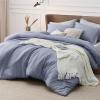 imageBedsure King Size Comforter Set Black  Bed in a Bag King Bedding 7 Pieces Cationic Dyed Bed Set Gift for Family Black Soft Bedding for All Seasons Comforter with Sheets Pillowcases amp Shams05  Navy Blue Melange