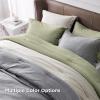 imageBedsure King Size Comforter Set Black  Bed in a Bag King Bedding 7 Pieces Cationic Dyed Bed Set Gift for Family Black Soft Bedding for All Seasons Comforter with Sheets Pillowcases amp Shams02  Tea Green Melange