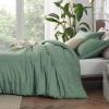 imageBedsure King Size Comforter Set Black  Bed in a Bag King Bedding 7 Pieces Cationic Dyed Bed Set Gift for Family Black Soft Bedding for All Seasons Comforter with Sheets Pillowcases amp Shams02  Green Melange