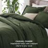 imageBedsure King Size Comforter Set Black  Bed in a Bag King Bedding 7 Pieces Cationic Dyed Bed Set Gift for Family Black Soft Bedding for All Seasons Comforter with Sheets Pillowcases amp Shams02  Olive Green Melange