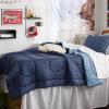 imageBedsure King Size Comforter Set Black  Bed in a Bag King Bedding 7 Pieces Cationic Dyed Bed Set Gift for Family Black Soft Bedding for All Seasons Comforter with Sheets Pillowcases amp Shams24  Navy Blue  Reversible