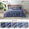imageBedsure King Size Comforter Set Black  Bed in a Bag King Bedding 7 Pieces Cationic Dyed Bed Set Gift for Family Black Soft Bedding for All Seasons Comforter with Sheets Pillowcases amp Shams05  Infinity Blue Melange