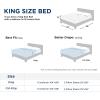 imageBedsure King Size Comforter Set Black  Bed in a Bag King Bedding 7 Pieces Cationic Dyed Bed Set Gift for Family Black Soft Bedding for All Seasons Comforter with Sheets Pillowcases amp Shams05  Light Blue Melange