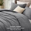 imageBedsure King Size Comforter Set Black  Bed in a Bag King Bedding 7 Pieces Cationic Dyed Bed Set Gift for Family Black Soft Bedding for All Seasons Comforter with Sheets Pillowcases amp Shams03  Dark Grey Melange