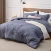 imageBedsure King Size Comforter Set Black  Bed in a Bag King Bedding 7 Pieces Cationic Dyed Bed Set Gift for Family Black Soft Bedding for All Seasons Comforter with Sheets Pillowcases amp Shams05  Denim Grey Melange