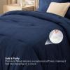 imageBedsure King Size Comforter Set Black  Bed in a Bag King Bedding 7 Pieces Cationic Dyed Bed Set Gift for Family Black Soft Bedding for All Seasons Comforter with Sheets Pillowcases amp Shams05  Navy