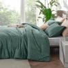 imageBedsure King Size Comforter Set Black  Bed in a Bag King Bedding 7 Pieces Cationic Dyed Bed Set Gift for Family Black Soft Bedding for All Seasons Comforter with Sheets Pillowcases amp Shams02  Dark Green Melange