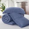 imageBedsure King Size Comforter Set Black  Bed in a Bag King Bedding 7 Pieces Cationic Dyed Bed Set Gift for Family Black Soft Bedding for All Seasons Comforter with Sheets Pillowcases amp Shams05  Infinity Blue Melange