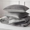 imageBedsure King Size Comforter Set Black  Bed in a Bag King Bedding 7 Pieces Cationic Dyed Bed Set Gift for Family Black Soft Bedding for All Seasons Comforter with Sheets Pillowcases amp Shams04  Light Grey  Reversible