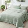 imageBedsure King Size Comforter Set Black  Bed in a Bag King Bedding 7 Pieces Cationic Dyed Bed Set Gift for Family Black Soft Bedding for All Seasons Comforter with Sheets Pillowcases amp Shams08  Mint Green  Reversible