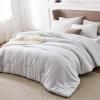 imageBedsure King Size Comforter Set Black  Bed in a Bag King Bedding 7 Pieces Cationic Dyed Bed Set Gift for Family Black Soft Bedding for All Seasons Comforter with Sheets Pillowcases amp Shams03  Grayish White Melange