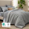 imageBedsure King Size Comforter Set Black  Bed in a Bag King Bedding 7 Pieces Cationic Dyed Bed Set Gift for Family Black Soft Bedding for All Seasons Comforter with Sheets Pillowcases amp Shams03  Dark Grey