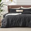 imageBedsure King Size Comforter Set Black  Bed in a Bag King Bedding 7 Pieces Cationic Dyed Bed Set Gift for Family Black Soft Bedding for All Seasons Comforter with Sheets Pillowcases amp Shams03  Charcoal Melange