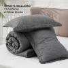 imageBedsure King Size Comforter Set Black  Bed in a Bag King Bedding 7 Pieces Cationic Dyed Bed Set Gift for Family Black Soft Bedding for All Seasons Comforter with Sheets Pillowcases amp Shams03  Dark Grey Melange