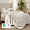 imageBedsure King Size Comforter Set Black  Bed in a Bag King Bedding 7 Pieces Cationic Dyed Bed Set Gift for Family Black Soft Bedding for All Seasons Comforter with Sheets Pillowcases amp Shams04  Beige