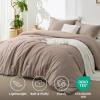 imageBedsure King Size Comforter Set Black  Bed in a Bag King Bedding 7 Pieces Cationic Dyed Bed Set Gift for Family Black Soft Bedding for All Seasons Comforter with Sheets Pillowcases amp Shams04  Khaki Melange