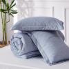 imageBedsure King Size Comforter Set Black  Bed in a Bag King Bedding 7 Pieces Cationic Dyed Bed Set Gift for Family Black Soft Bedding for All Seasons Comforter with Sheets Pillowcases amp Shams05  Navy Blue Melange