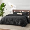 imageBedsure King Size Comforter Set Black  Bed in a Bag King Bedding 7 Pieces Cationic Dyed Bed Set Gift for Family Black Soft Bedding for All Seasons Comforter with Sheets Pillowcases amp Shams03  Charcoal Melange