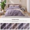 imageBedsure King Size Comforter Set Black  Bed in a Bag King Bedding 7 Pieces Cationic Dyed Bed Set Gift for Family Black Soft Bedding for All Seasons Comforter with Sheets Pillowcases amp Shams07  Grayish Purple Melange