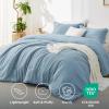 imageBedsure King Size Comforter Set Black  Bed in a Bag King Bedding 7 Pieces Cationic Dyed Bed Set Gift for Family Black Soft Bedding for All Seasons Comforter with Sheets Pillowcases amp Shams05  Storm Blue Melange