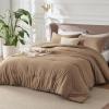 imageBedsure King Size Comforter Set Black  Bed in a Bag King Bedding 7 Pieces Cationic Dyed Bed Set Gift for Family Black Soft Bedding for All Seasons Comforter with Sheets Pillowcases amp Shams04  Brown Melange