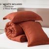 imageBedsure King Size Comforter Set Black  Bed in a Bag King Bedding 7 Pieces Cationic Dyed Bed Set Gift for Family Black Soft Bedding for All Seasons Comforter with Sheets Pillowcases amp Shams08  Orange Melange
