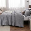 imageBedsure King Size Comforter Set Black  Bed in a Bag King Bedding 7 Pieces Cationic Dyed Bed Set Gift for Family Black Soft Bedding for All Seasons Comforter with Sheets Pillowcases amp Shams03  Grey Melange