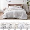 imageBedsure King Size Comforter Set Black  Bed in a Bag King Bedding 7 Pieces Cationic Dyed Bed Set Gift for Family Black Soft Bedding for All Seasons Comforter with Sheets Pillowcases amp Shams03  Grayish White Melange