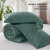 imageBedsure King Size Comforter Set Black  Bed in a Bag King Bedding 7 Pieces Cationic Dyed Bed Set Gift for Family Black Soft Bedding for All Seasons Comforter with Sheets Pillowcases amp Shams02  Dark Green Melange