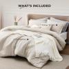 imageBedsure King Size Comforter Set Black  Bed in a Bag King Bedding 7 Pieces Cationic Dyed Bed Set Gift for Family Black Soft Bedding for All Seasons Comforter with Sheets Pillowcases amp Shams01  Beige Melange
