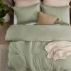 imageBedsure King Size Comforter Set Black  Bed in a Bag King Bedding 7 Pieces Cationic Dyed Bed Set Gift for Family Black Soft Bedding for All Seasons Comforter with Sheets Pillowcases amp Shams02  Tea Green Melange