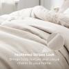 imageBedsure King Size Comforter Set Black  Bed in a Bag King Bedding 7 Pieces Cationic Dyed Bed Set Gift for Family Black Soft Bedding for All Seasons Comforter with Sheets Pillowcases amp Shams01  Beige Melange