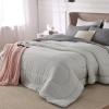 imageBedsure King Size Comforter Set Black  Bed in a Bag King Bedding 7 Pieces Cationic Dyed Bed Set Gift for Family Black Soft Bedding for All Seasons Comforter with Sheets Pillowcases amp Shams04  Light Grey  Reversible