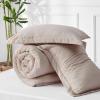 imageBedsure King Size Comforter Set Black  Bed in a Bag King Bedding 7 Pieces Cationic Dyed Bed Set Gift for Family Black Soft Bedding for All Seasons Comforter with Sheets Pillowcases amp Shams04  Oat Melange
