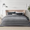 imageBedsure King Size Comforter Set Black  Bed in a Bag King Bedding 7 Pieces Cationic Dyed Bed Set Gift for Family Black Soft Bedding for All Seasons Comforter with Sheets Pillowcases amp Shams03  Charcoal Black Cooling