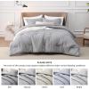 imageBedsure King Size Comforter Set Black  Bed in a Bag King Bedding 7 Pieces Cationic Dyed Bed Set Gift for Family Black Soft Bedding for All Seasons Comforter with Sheets Pillowcases amp Shams03  Light Grey Melange