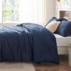 imageBedsure King Size Comforter Set Black  Bed in a Bag King Bedding 7 Pieces Cationic Dyed Bed Set Gift for Family Black Soft Bedding for All Seasons Comforter with Sheets Pillowcases amp Shams05  Navy Melange