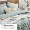 imageBedsure King Size Comforter Set Black  Bed in a Bag King Bedding 7 Pieces Cationic Dyed Bed Set Gift for Family Black Soft Bedding for All Seasons Comforter with Sheets Pillowcases amp Shams02  Mint Green Melange